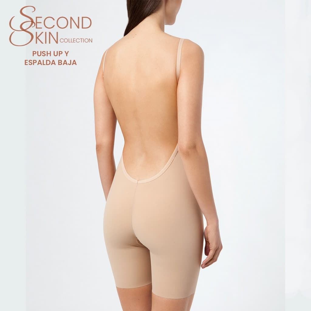 Body moldeador para mujer,con control de abdomen, manga larga, tanga c