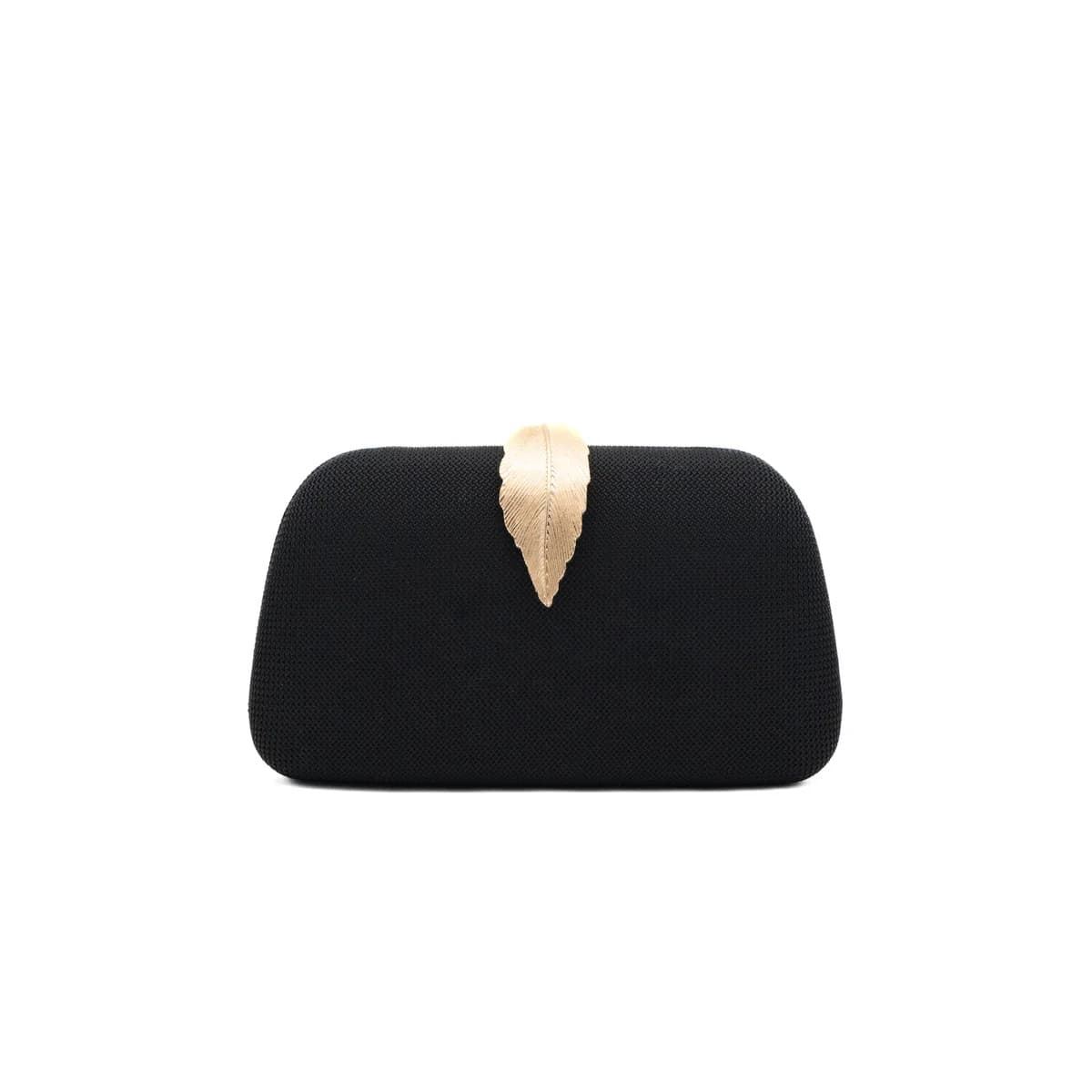 BOLSO CLUCTCH RÍGIDO HOJA NEGRO 41468 - Imagen 1