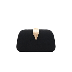 BOLSO CLUCTCH RÍGIDO HOJA NEGRO 41468 - Imagen 1