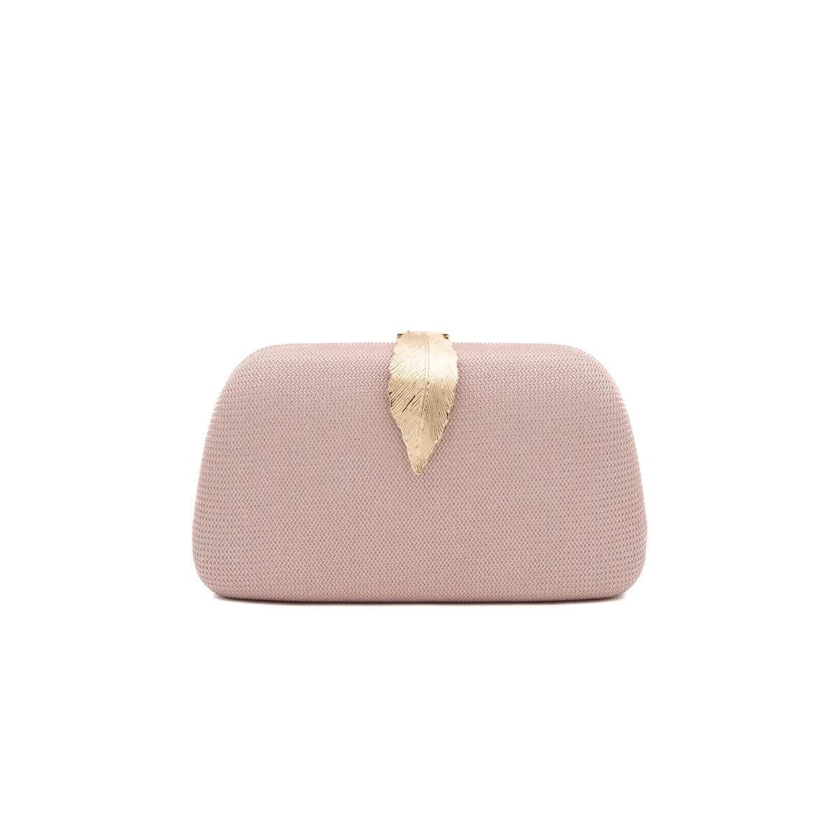BOLSO CLUCTCH RÍGIDO HOJA NUDE 41468 - Imagen 1