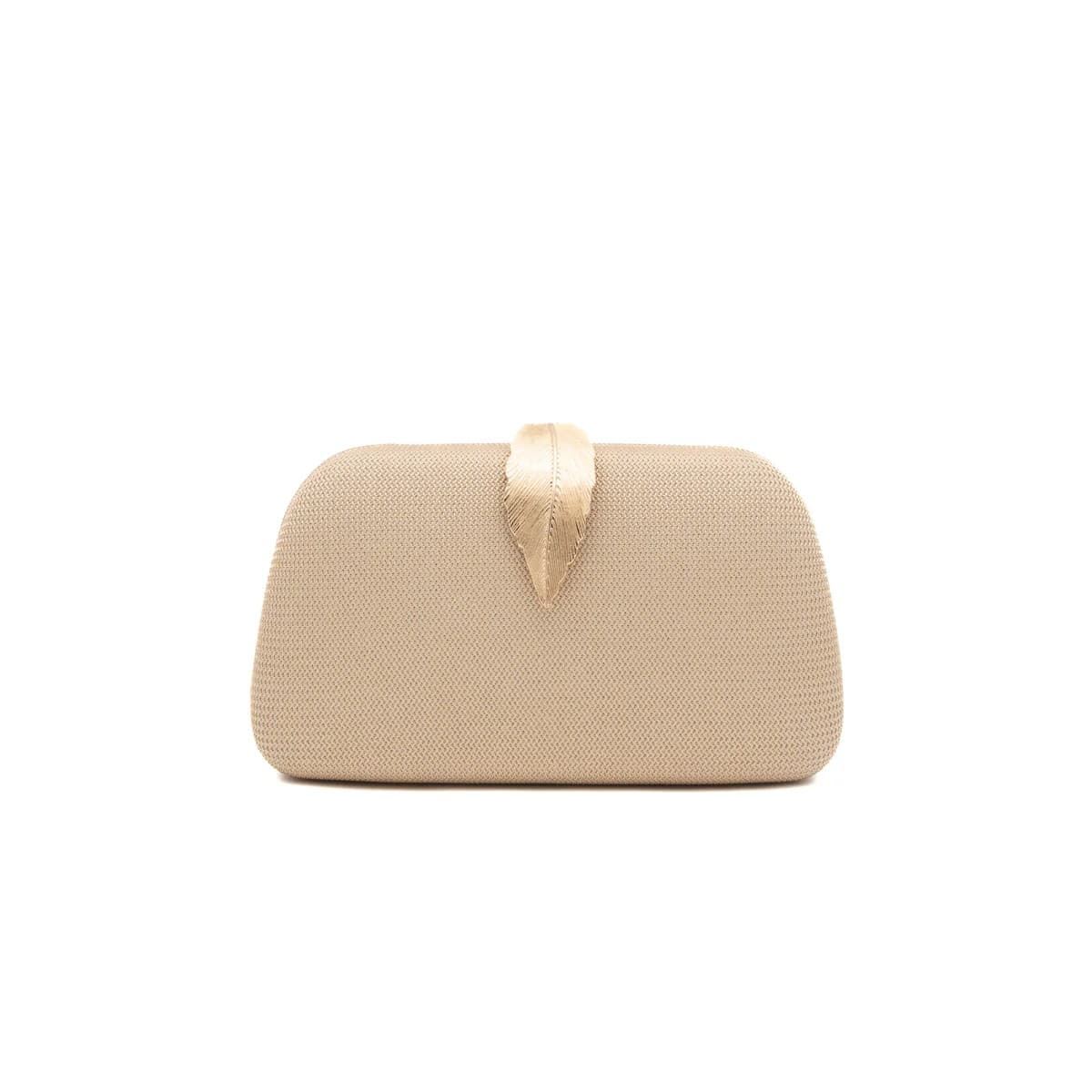 BOLSO CLUCTCH RÍGIDO HOJA ORO 41468 - Imagen 1