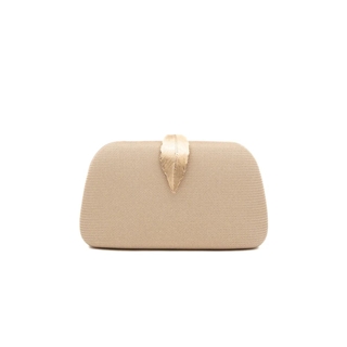 BOLSO CLUCTCH RÍGIDO HOJA ORO 41468 - Imagen 1