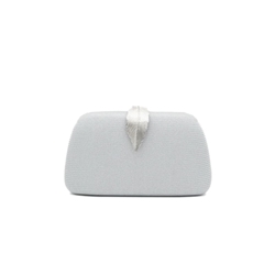 BOLSO CLUCTCH RÍGIDO HOJA PLATA 41468 - Imagen 1
