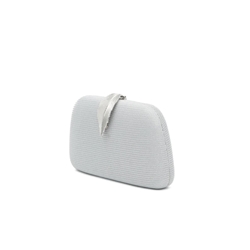 BOLSO CLUCTCH RÍGIDO HOJA PLATA 41468 - Imagen 2