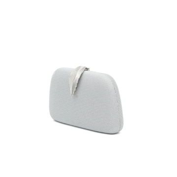 BOLSO CLUCTCH RÍGIDO HOJA PLATA 41468 - Imagen 2