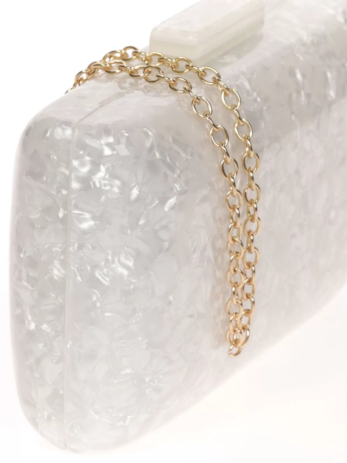 BOLSO CLUTCH DE FIESTA NACARADO 23036 BLANCO ROTO - Imagen 2