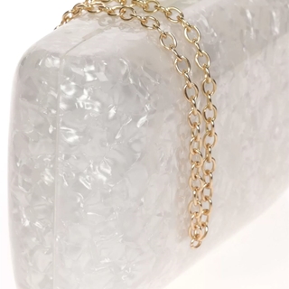 BOLSO CLUTCH DE FIESTA NACARADO 23036 BLANCO ROTO - Imagen 2
