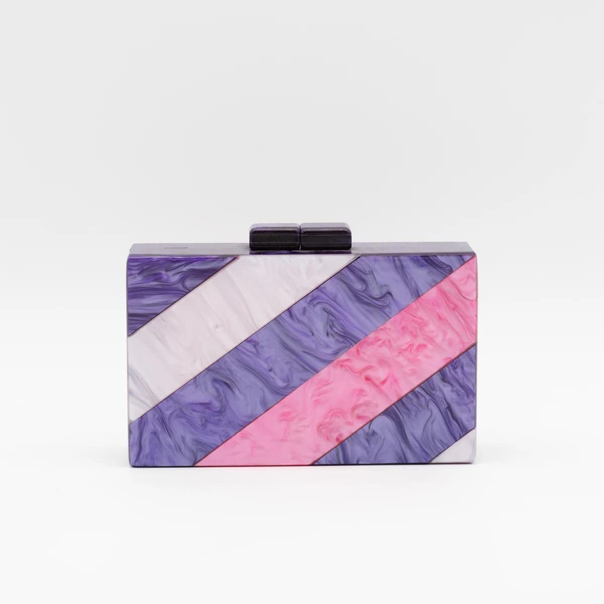 BOLSO CLUTCH DE FIESTA NACARADO 23037 VIOLETA - Imagen 1