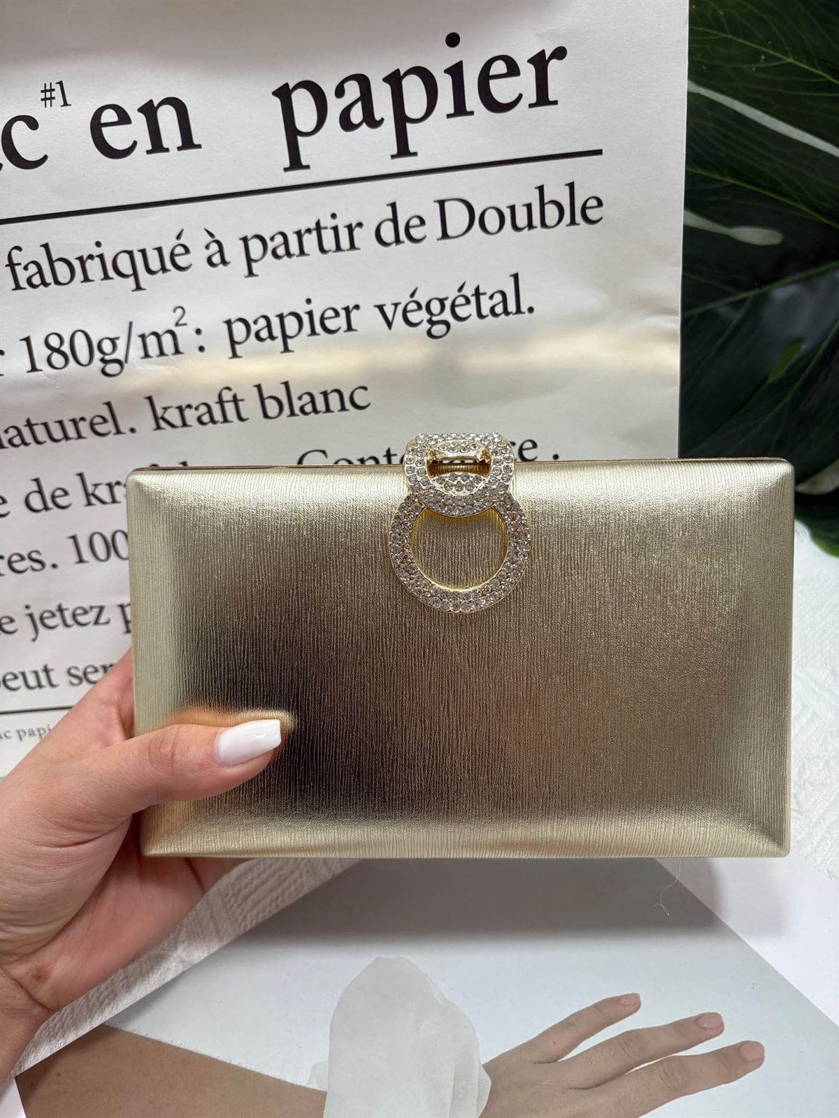 BOLSO CLUTCH DE FIESTA ORO 213 - Imagen 1