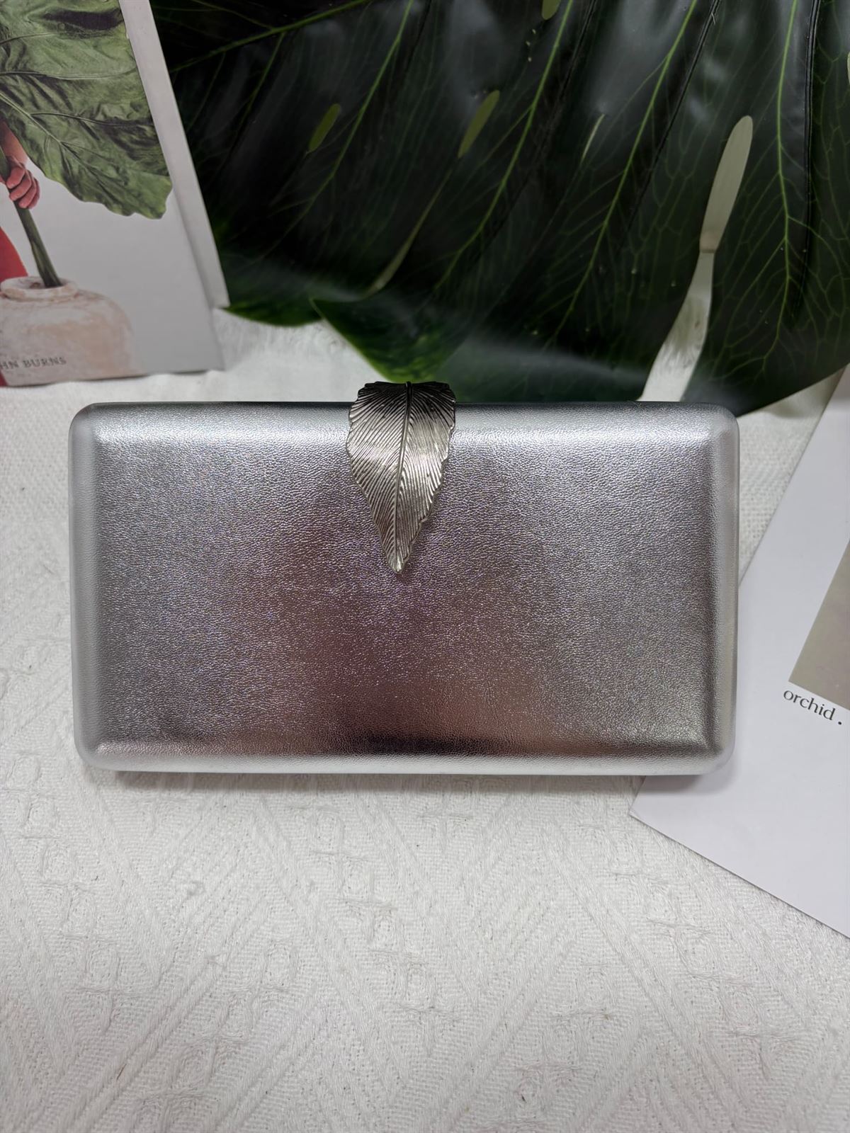BOLSO CLUTCH DE FIESTA PLATA 4124 - Imagen 1