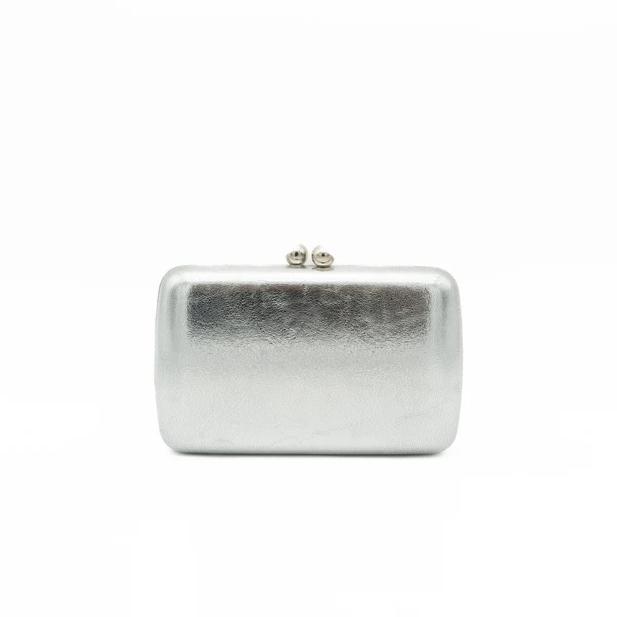 BOLSO CLUTCH DE FIESTA POLIPIEL METALIZADO PLATA 41403 - Imagen 1