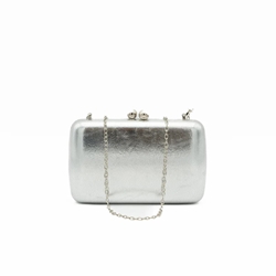 BOLSO CLUTCH DE FIESTA POLIPIEL METALIZADO PLATA 41403 - Imagen 2