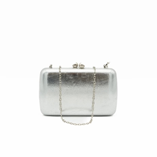 BOLSO CLUTCH DE FIESTA POLIPIEL METALIZADO PLATA 41403 - Imagen 2
