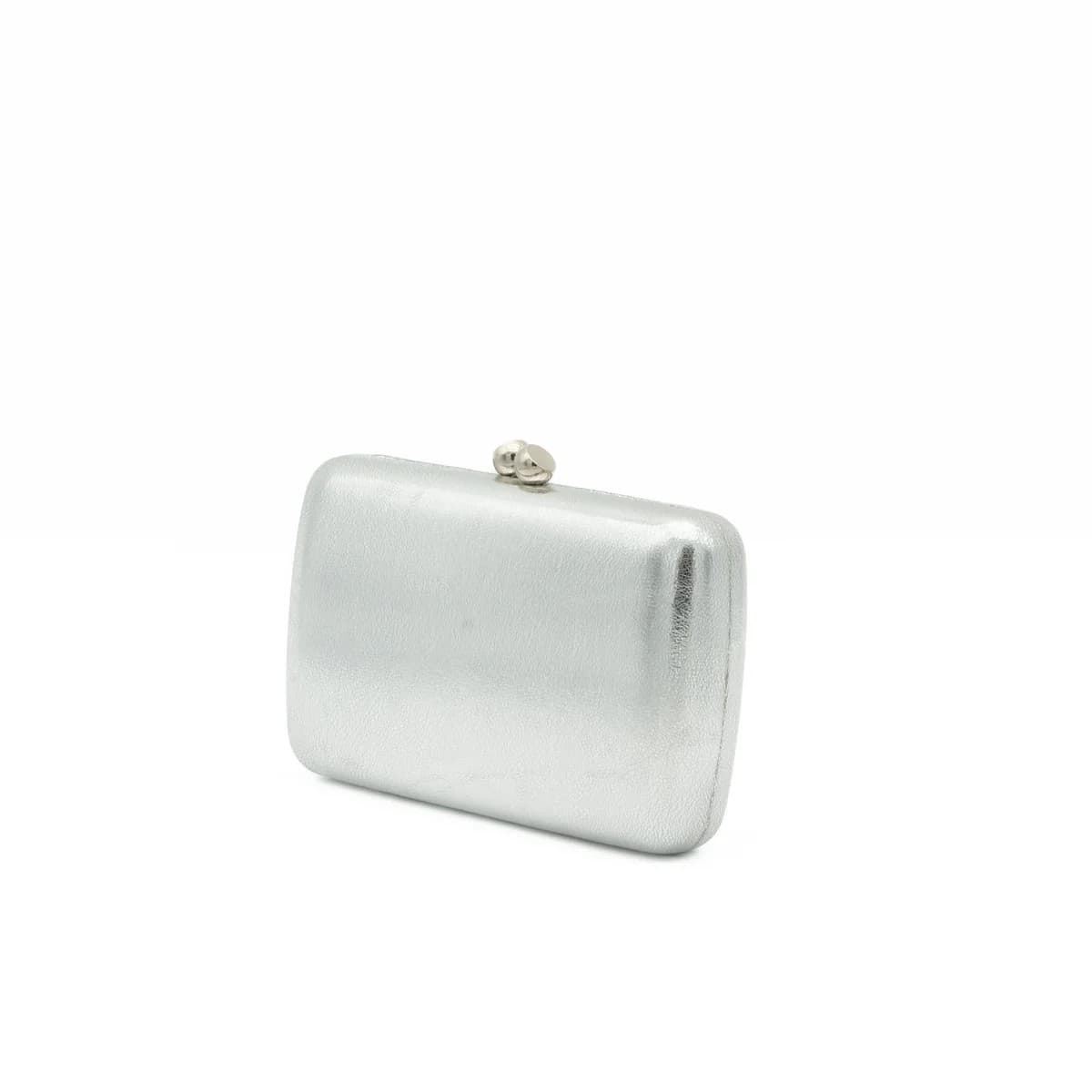 BOLSO CLUTCH DE FIESTA POLIPIEL METALIZADO PLATA 41403 - Imagen 3