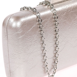 Bolso clutch de fiesta polipiel plata 41456 - Imagen 2