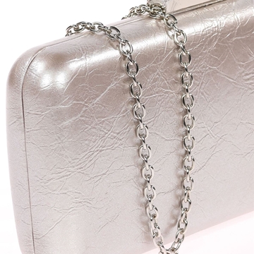 Bolso clutch de fiesta polipiel plata 41456 - Imagen 2