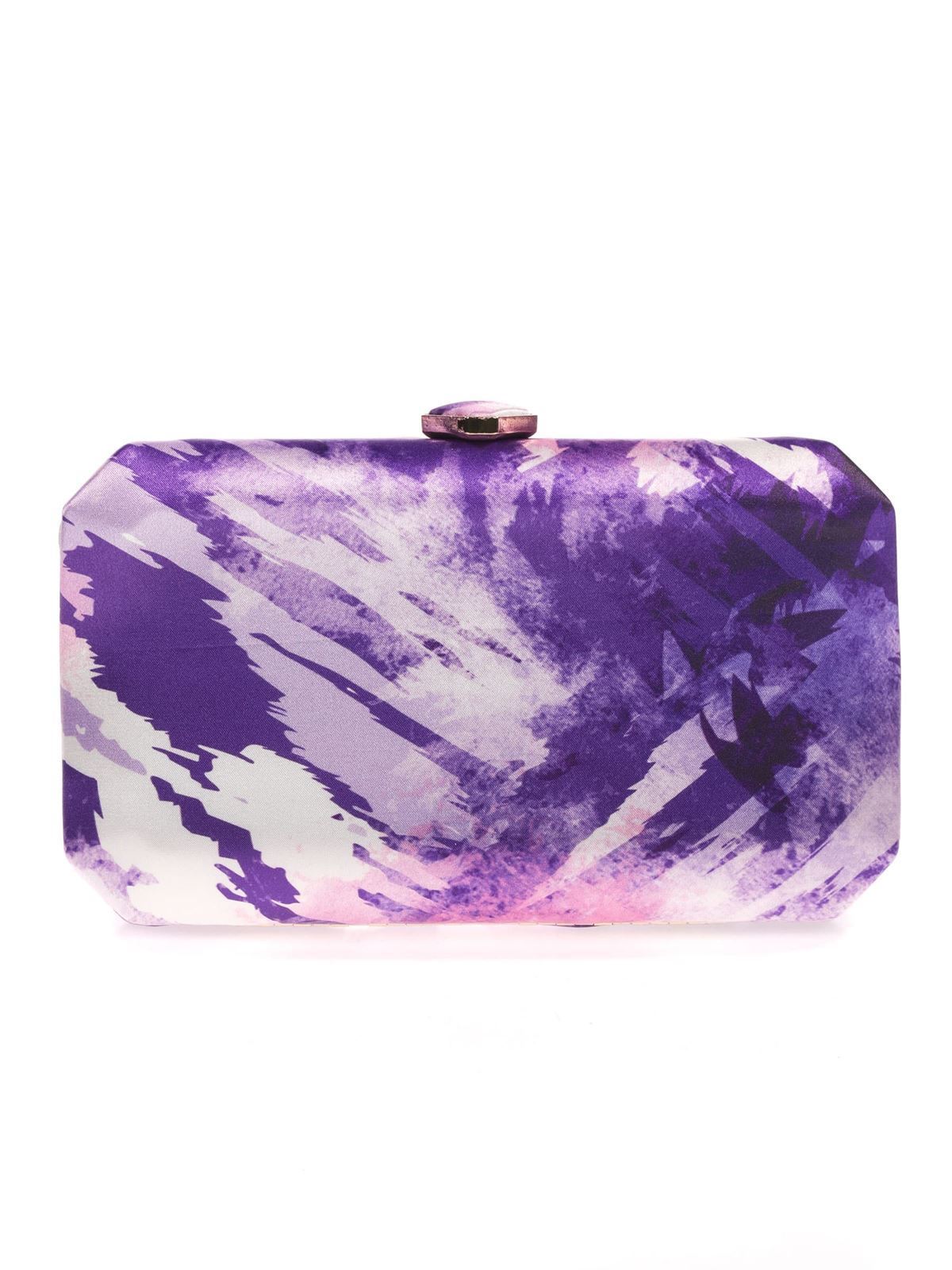 BOLSO CLUTCH DE FIESTA SATINADO LILA 23026 - Imagen 1