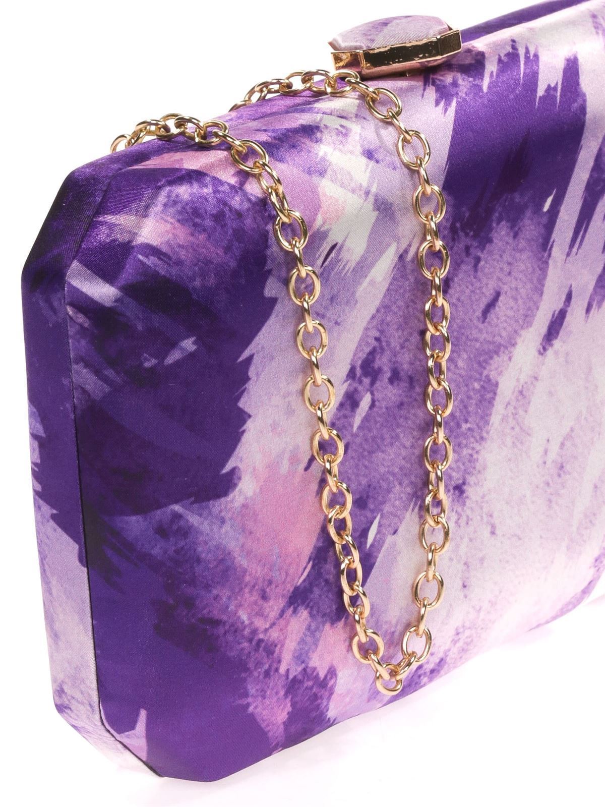 BOLSO CLUTCH DE FIESTA SATINADO LILA 23026 - Imagen 2