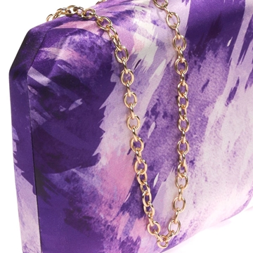 BOLSO CLUTCH DE FIESTA SATINADO LILA 23026 - Imagen 2