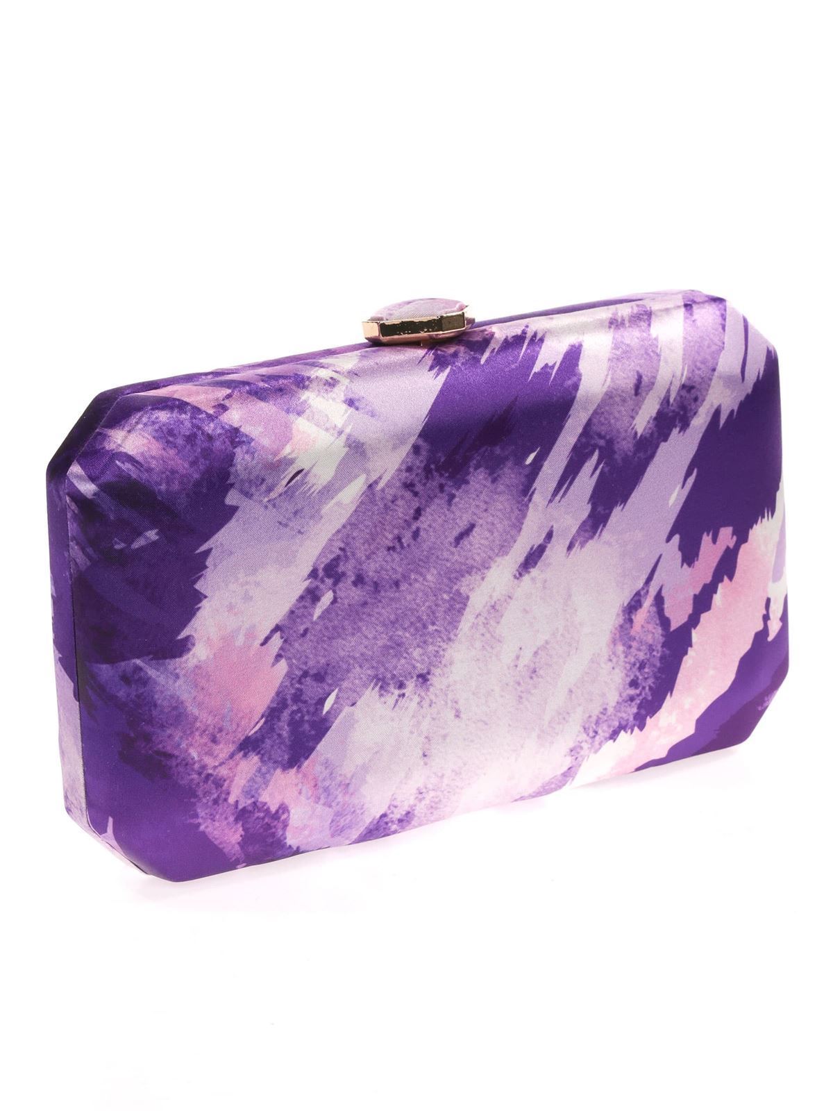 BOLSO CLUTCH DE FIESTA SATINADO LILA 23026 - Imagen 3