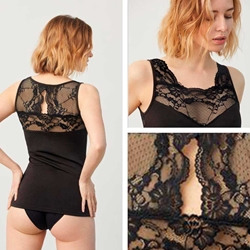 CAMISETA POLAR TÉRMICA MUJER SIN MAGAS CON ENCAJE YSABEL MORA 70006 - Imagen 2