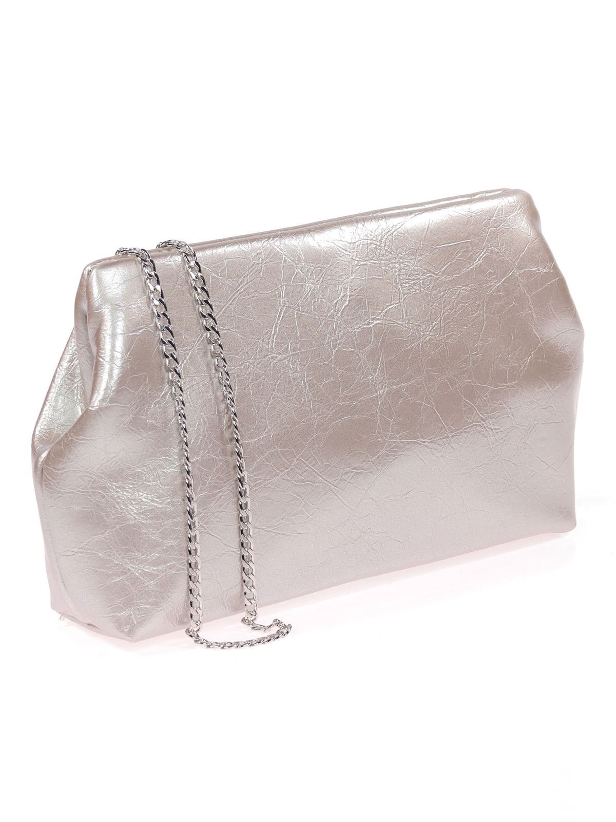 Cartera de Fiesta Acharolado Plata 23055 - Imagen 3
