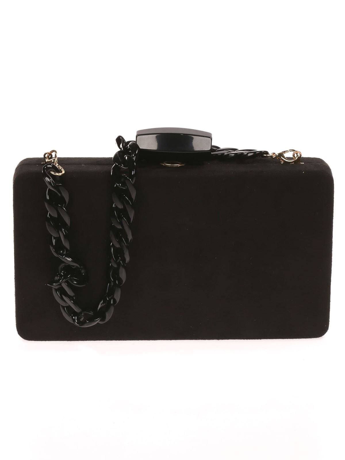 Clutch fiesta antelina cadenas negro 41411 - Imagen 1