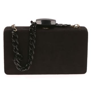 Clutch fiesta antelina cadenas negro 41411 - Imagen 1