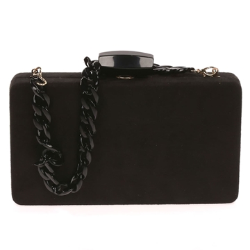 Clutch fiesta antelina cadenas negro 41411 - Imagen 1