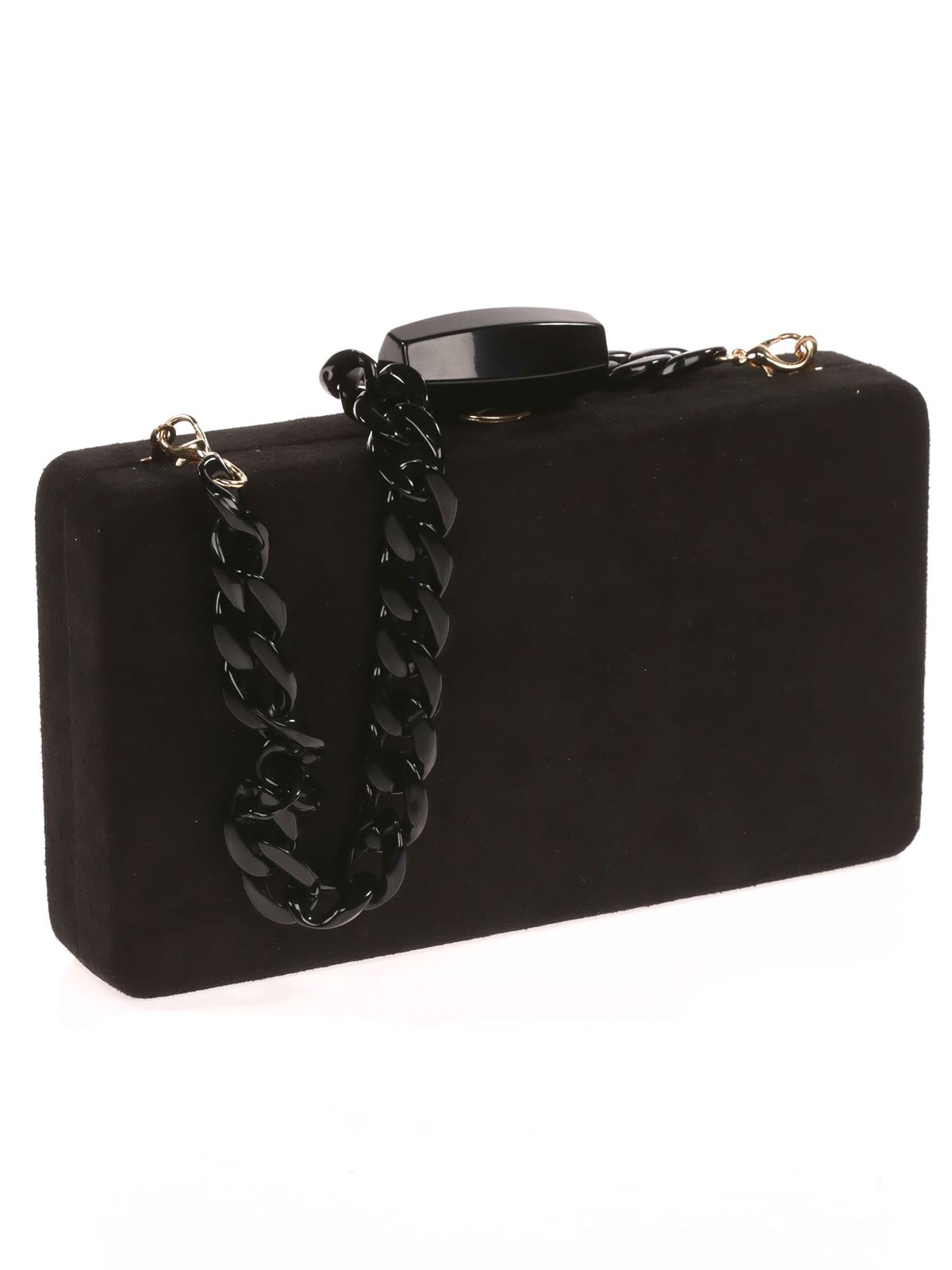 Clutch fiesta antelina cadenas negro 41411 - Imagen 2