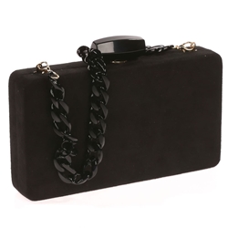 Clutch fiesta antelina cadenas negro 41411 - Imagen 2