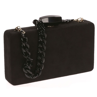 Clutch fiesta antelina cadenas negro 41411 - Imagen 2