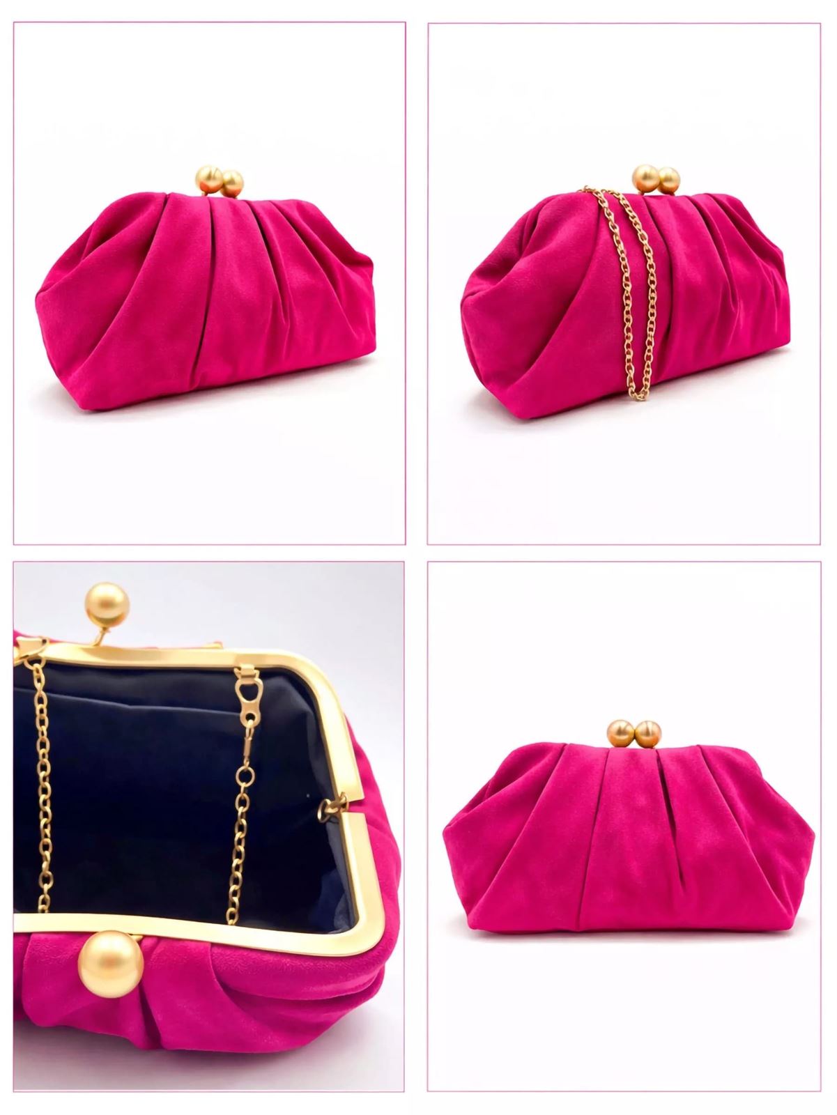 CLUTCH FIESTA EFECTO ANTE FUCSIA 22287 - Imagen 2