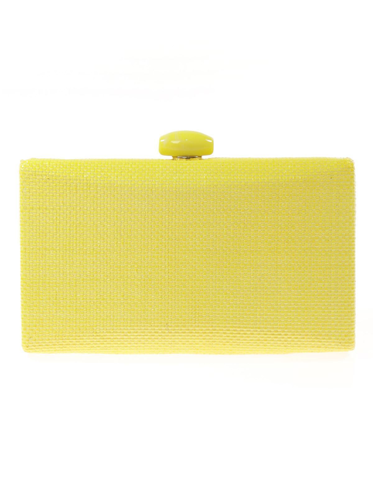CLUTCH FIESTA EFECTO RAFIA ABALORIO AMARILLO 41441 - Imagen 1