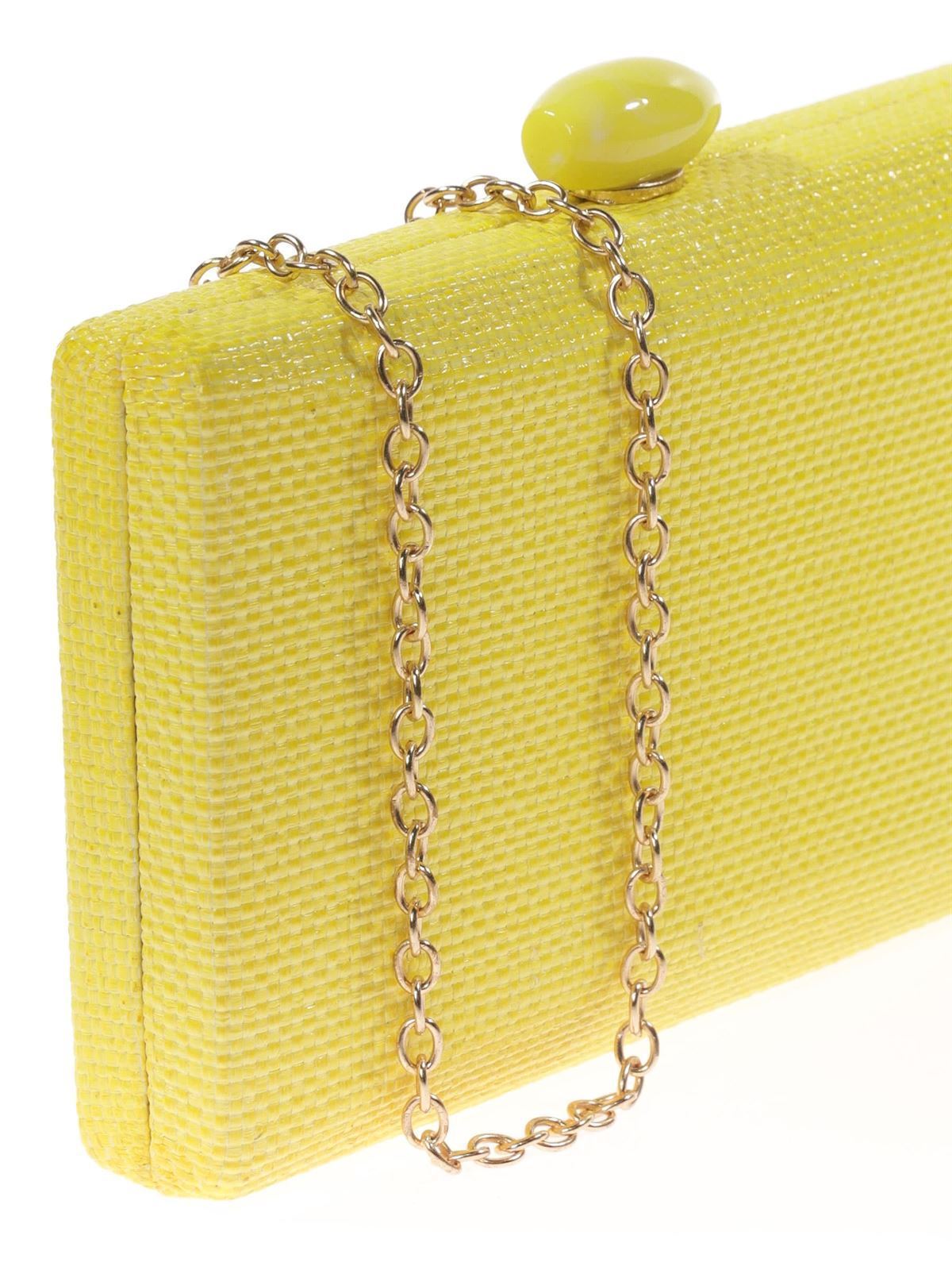 CLUTCH FIESTA EFECTO RAFIA ABALORIO AMARILLO 41441 - Imagen 2