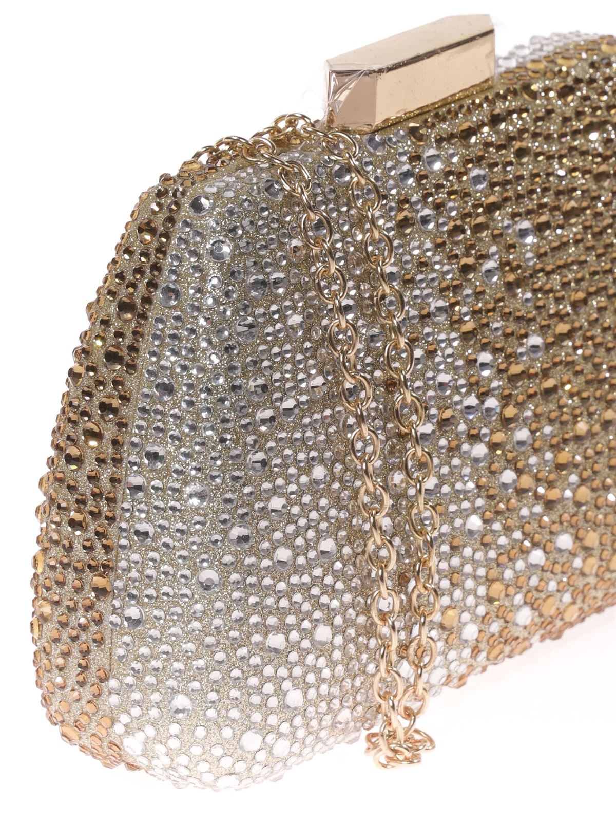 Clutch fiesta pedrería oro 41421 - Imagen 2