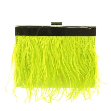 CLUTCH FIESTA PLUMAS LIMA-OSCURO 125107 - Imagen 1