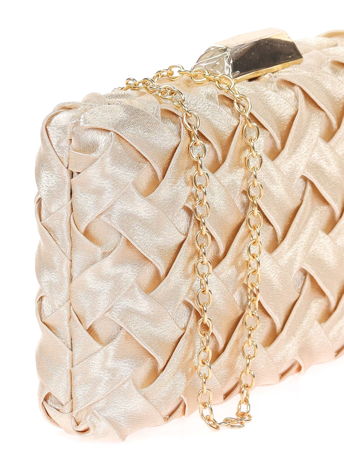 Clutch Fiesta Raso Trenzado Oro 41448 - Imagen 2