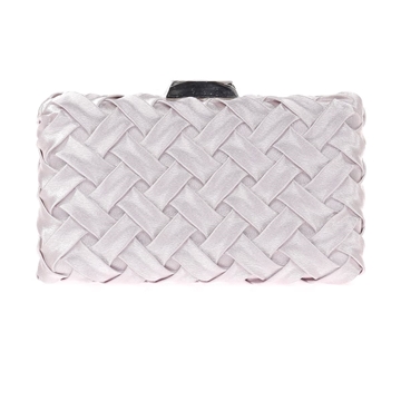 Clutch Fiesta Raso Trenzado Plata 41448 - Imagen 1