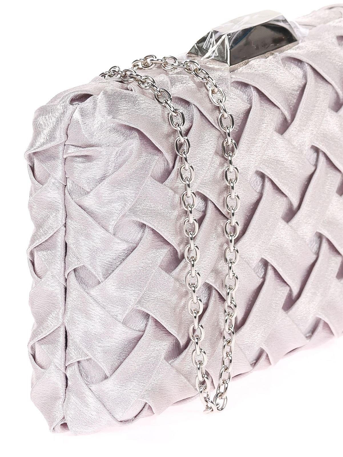 Clutch Fiesta Raso Trenzado Plata 41448 - Imagen 2