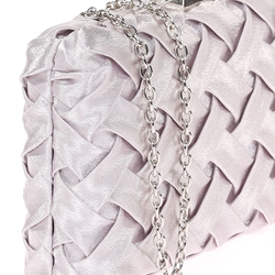 Clutch Fiesta Raso Trenzado Plata 41448 - Imagen 2