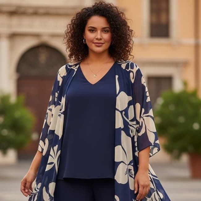 Conjunto Pantalón Fiesta Mujer Tallas Grandes Mercedes García 710 - Imagen 1