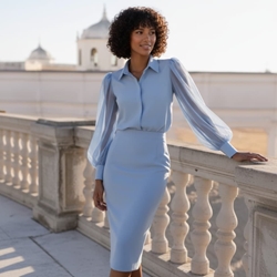 CONJUNTO TOP Y FALDA BLANCA MARTÍN ORQUÍDEA - Imagen 1