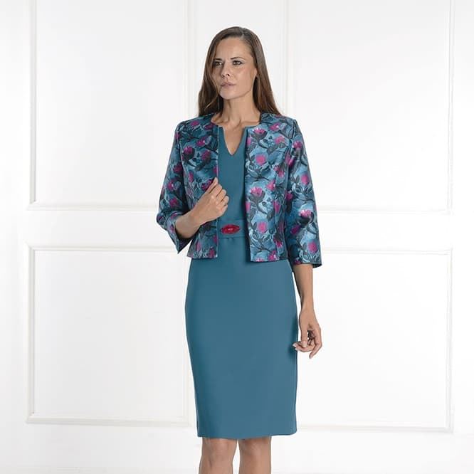 Conjunto Vestido y Chaqueta Creaciones Carfi Modelo 110-453 - Imagen 1