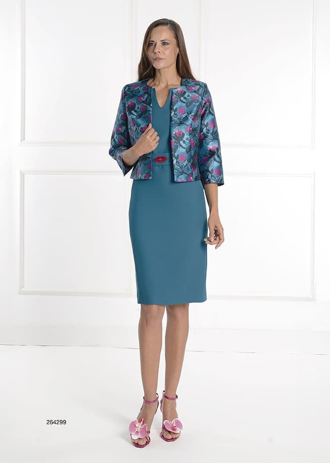 Conjunto Vestido y Chaqueta Creaciones Carfi Modelo 110-453 - Imagen 2