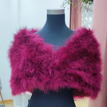 ESTOLA PLUMA MARABÚ BURDEOS - Imagen 1