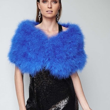 ESTOLA PLUMAS MARABÚ AZULÓN - Imagen 1