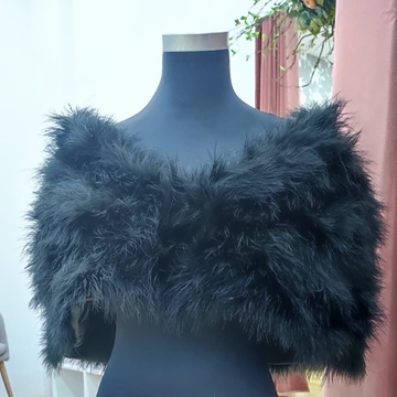 ESTOLA PLUMAS MARABÚ NEGRO - Imagen 1