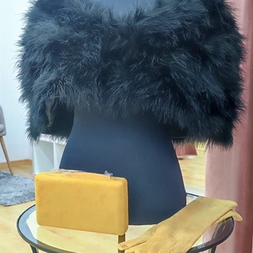 ESTOLA PLUMAS MARABÚ NEGRO - Imagen 2