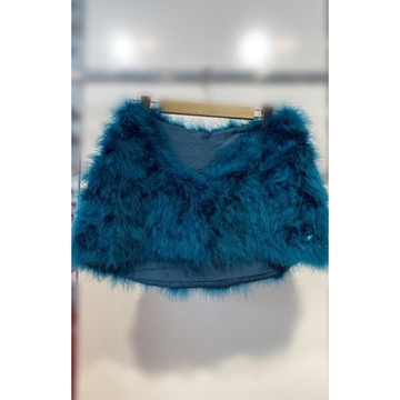 ESTOLA PLUMAS MARABÚ PETRÓLEO - Imagen 1